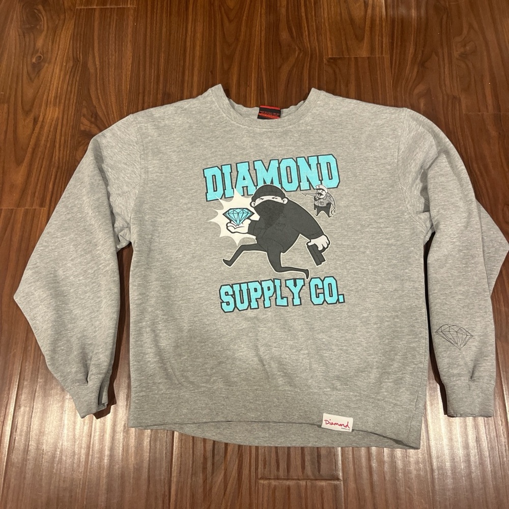 Diamond Supply Co. Light Gray Graphic Crewneck Sweater